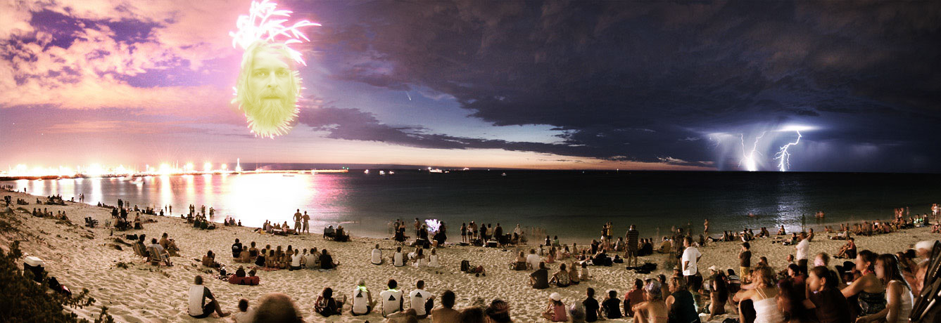 firebrads, a comet and lightening